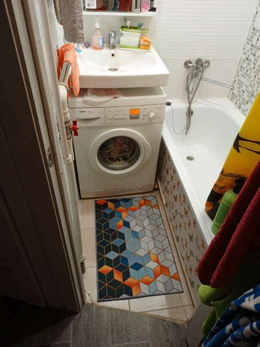 Фотография покупателя товара Набор ковриков для ванной и туалета Доляна «Бурлеск», 2 шт, 50×80, 50×40 см - Фото 4
