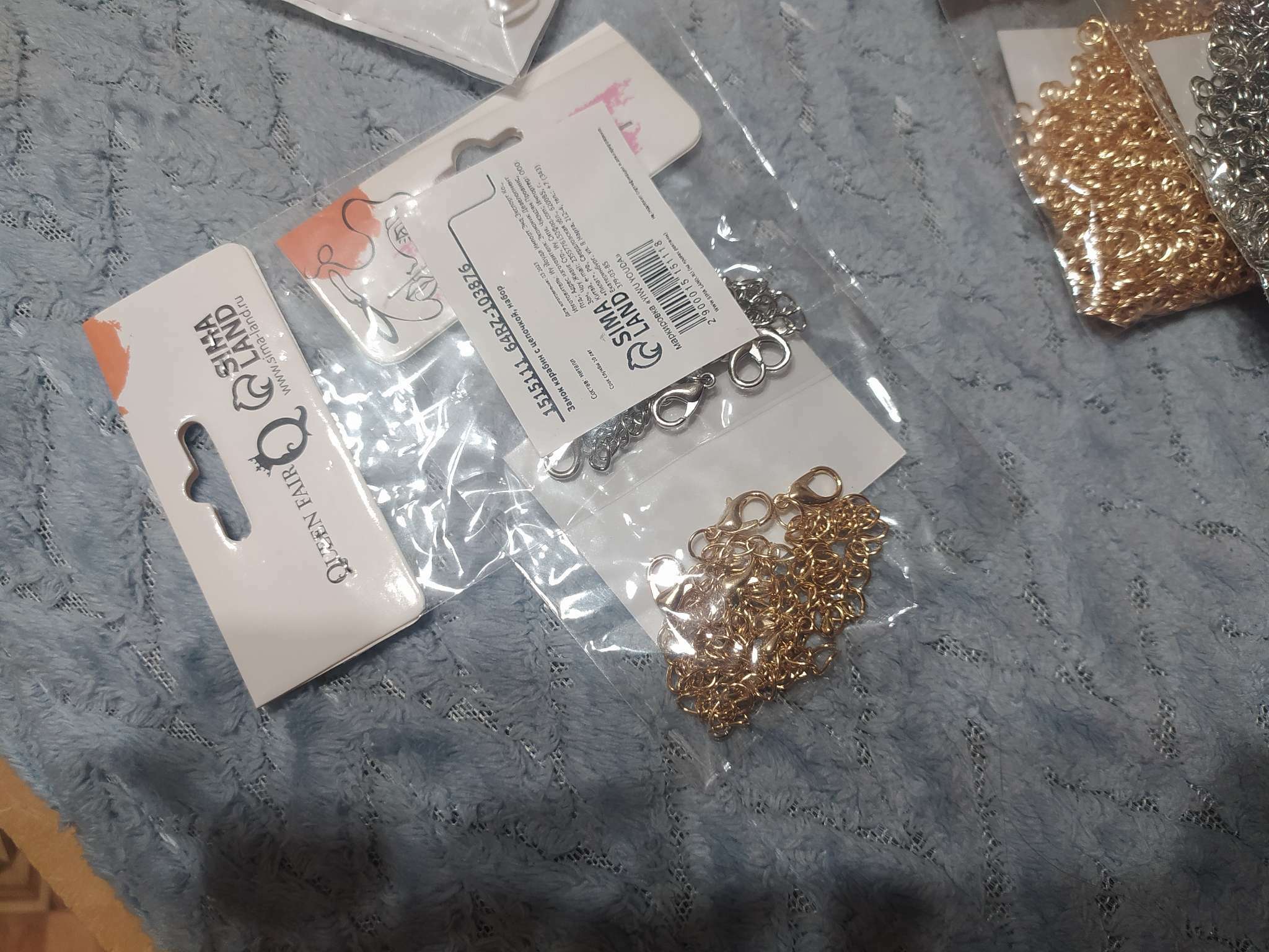 Фотография покупателя товара Замок-карабин СМ-951 (набор 5 шт.), 12×6 мм, с удлинительной цепочкой 7.5 см, цвет серебро - Фото 3