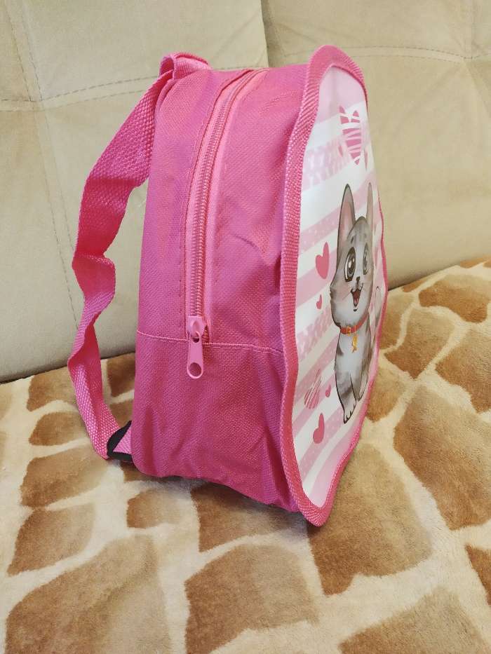Фотография покупателя товара Рюкзак детский, отдел на молнии, цвет розовый - Фото 2