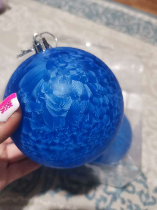 Фотография покупателя товара Набор шаров пластик d-10 см, 4 шт "Туман" синий - Фото 2