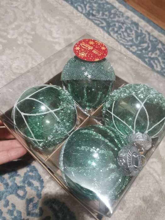 Фотография покупателя товара Набор шаров пластик d-8 см, 4 шт "Жаклин" зелёный - Фото 2