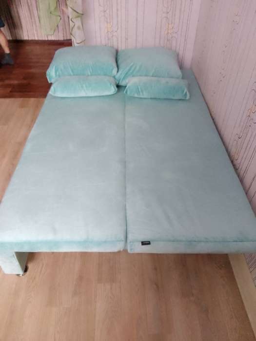 Фотография покупателя товара Диван - кровать «Токио», без подлокотников, механизм еврокнижка, спальное место 1350×1870 мм, велюр, цвет бежевый - Фото 16