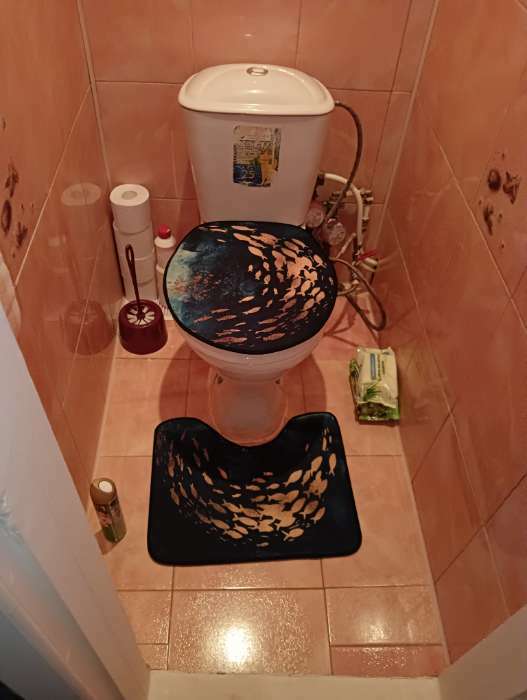 Фотография покупателя товара Набор ковриков для ванной и туалета Доляна «Рыбки», 3 шт: 50×80, 50×40, 40×43 см - Фото 4