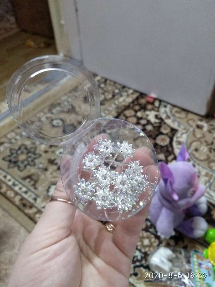 Фотография покупателя товара Шпилька для волос "Полярный цветок" 1х6 см, серебро - Фото 2