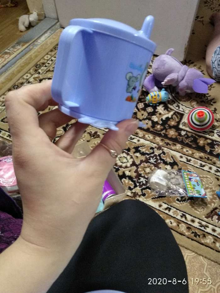 Фотография покупателя товара Набор детской посуды, 4 предмета: миска, ложка, вилка, поильник с твёрдым носиком 200 мл, цвета МИКС