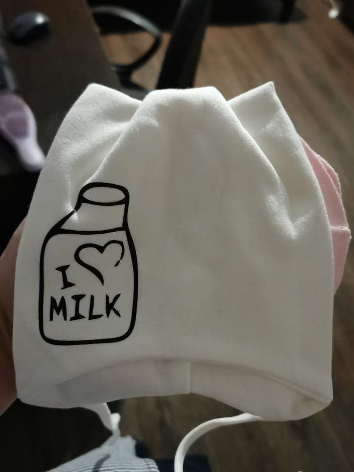 Фотография покупателя товара Шапка детская "I love Milk", размер 38-42см, цвет бежевый В18-39млч - Фото 1