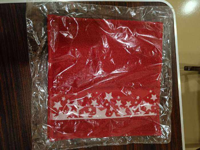 Фотография покупателя товара Полотенце махровое LoveLife «Звёзды», 30х60 см, цвет красный - Фото 1