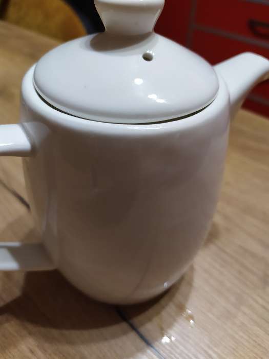 Фотография покупателя товара Чайник фарфоровый заварочный Wilmax, 1 л, цвет белый - Фото 6
