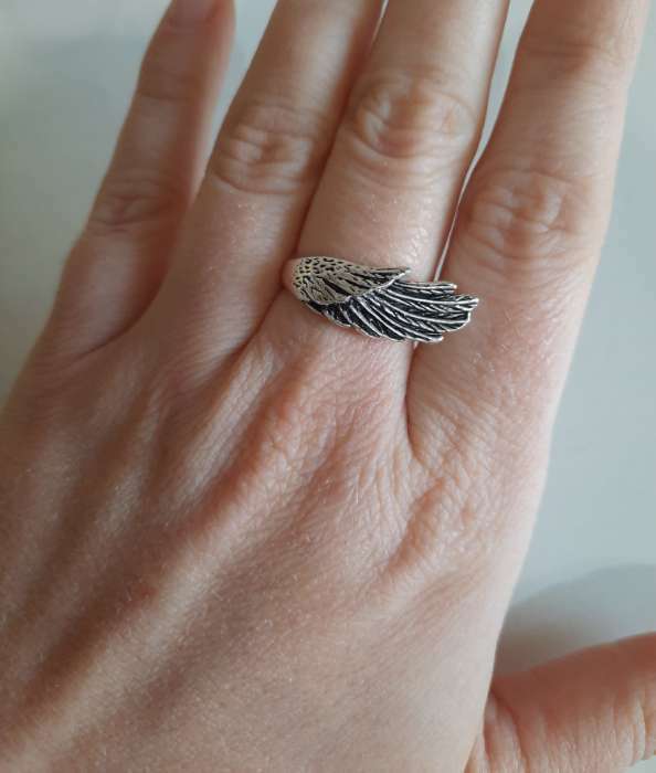 Фотография покупателя товара Кольцо «Перстень» крыло, цвет чернёное серебро, безразмерное - Фото 1