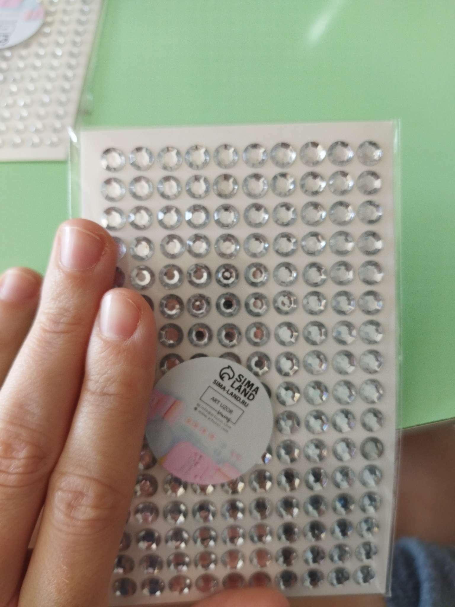 Фотография покупателя товара Стразы самоклеящиеся, d=4 мм, 220 шт. на листе, серебристый - Фото 6