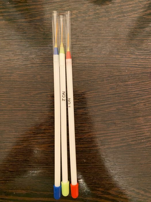 Фотография покупателя товара Набор кистей для дизайна ногтей «Волос», 3 шт, 18 см, цвет белый - Фото 2