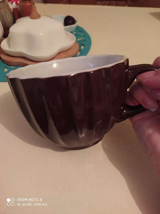 Фотография покупателя товара Кружка керамическая Доляна «Ноэми», 430 мл, цвет коричневый
