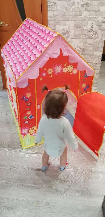 Фотография покупателя товара Игровая палатка «Домик принцессы», окна: сетка - Фото 4