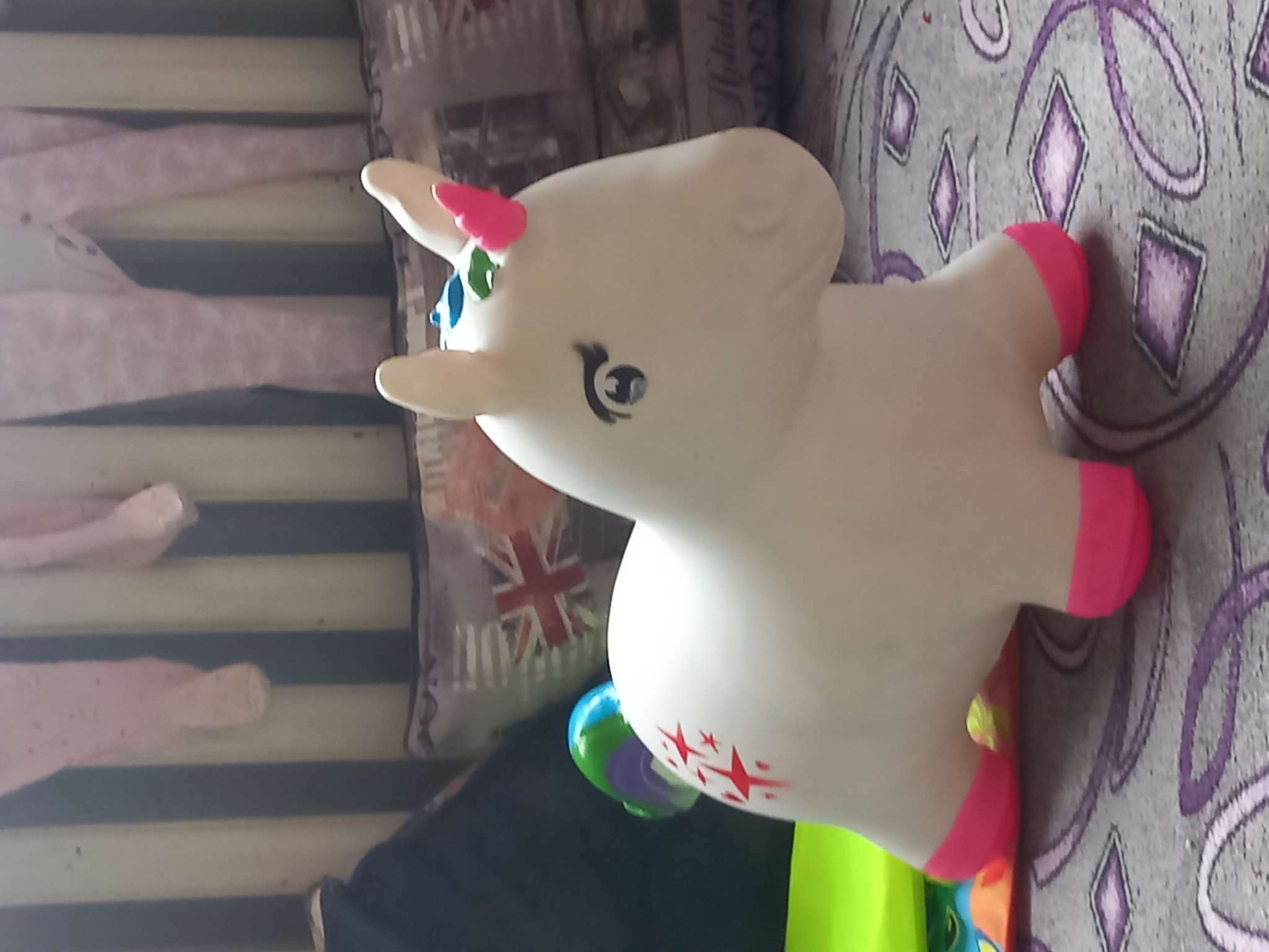 Фотография покупателя товара Попрыгун ZABIAKA «Единорог», 35 х 20 х 45 см