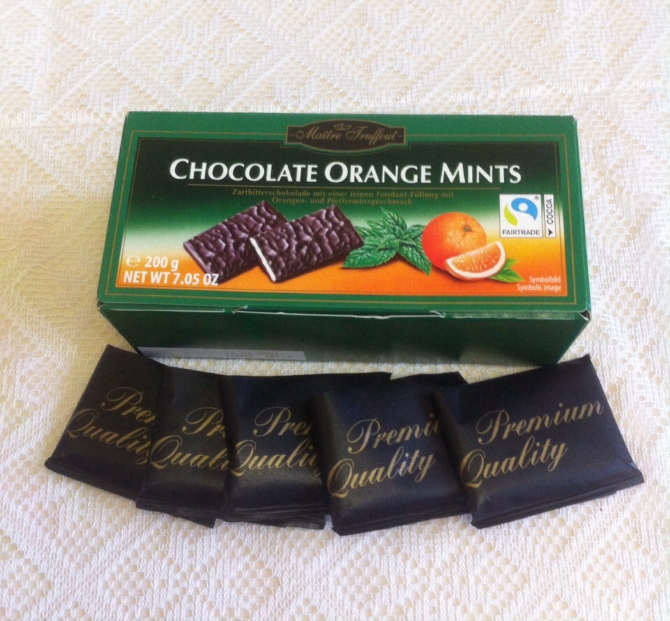 Фотография покупателя товара Мини-плитки  Maitre Truffout из тёмного шоколада с апельсиново-мятным соусом, 200 г - Фото 3