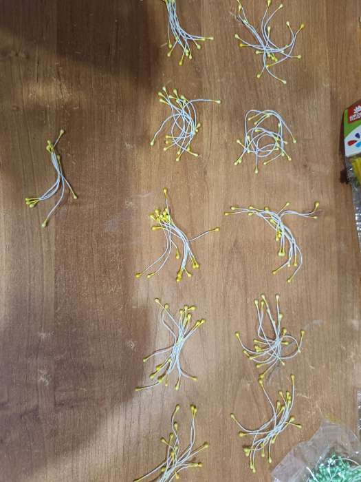 Фотография покупателя товара Тычинки для искусственных цветов "Капельки морская волна" (набор 130 шт) длина 6 см - Фото 3