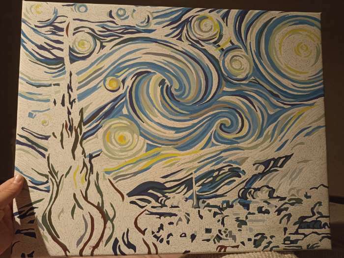 Фотография покупателя товара Картина по номерам на холсте с подрамником «Звёздная ночь» Винсент ван Гог, 40 х 50 см - Фото 2