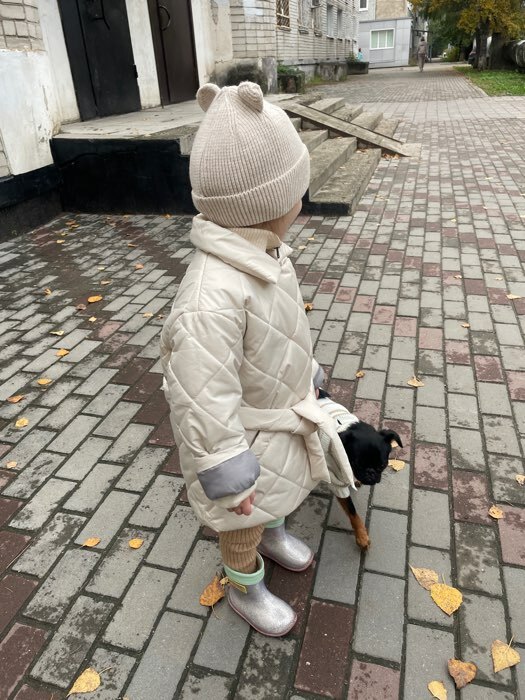 Фотография покупателя товара Куртка детская стеганая, цвет латте, рост 104 см - Фото 1