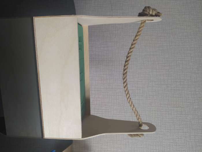 Фотография покупателя товара Кашпо деревянное 24×11×20 см Стелла Моно, ручка верёвка, натуральный - Фото 1