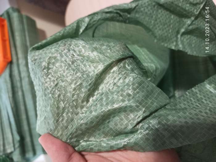 Фотография покупателя товара Мешок полипропиленовый, 55 × 95 см, на 50 кг, зелёный - Фото 4