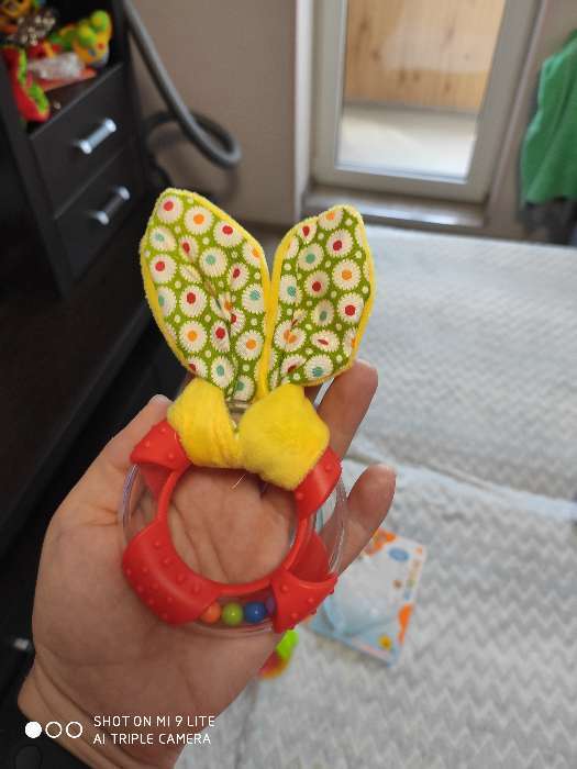 Фотография покупателя товара Игрушка - погремушка с колечком мягкая «Для малышей», с прорезывателем, цвета МИКС - Фото 2