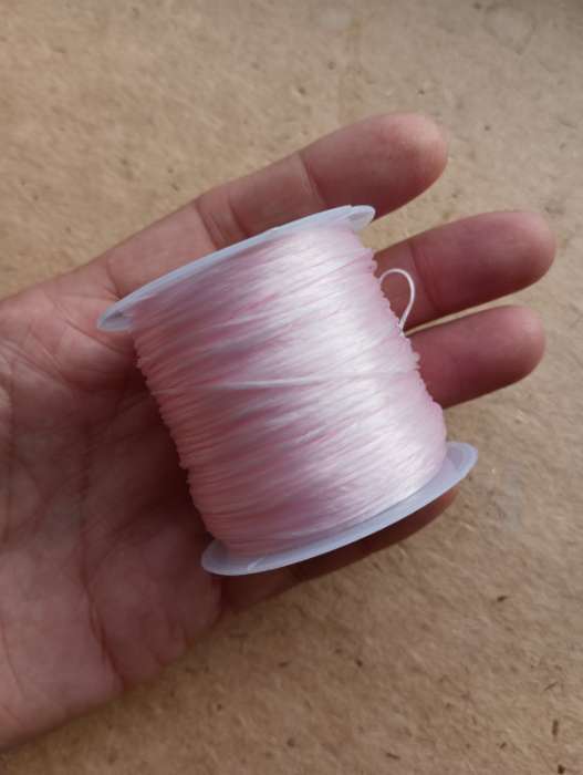 Фотография покупателя товара Нить силиконовая (резинка) d=0.5мм, L=50м (прочность 2250 денье), цвет светло-розовый