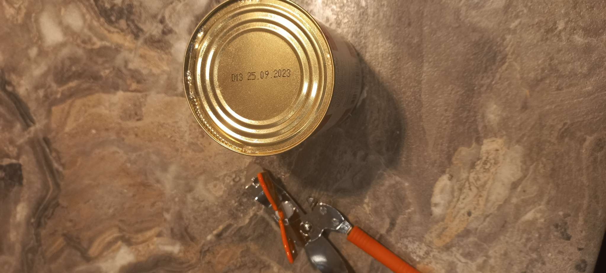 Фотография покупателя товара Нож консервный Доляна «Оригинал», 16 см, цвет оранжевый - Фото 1