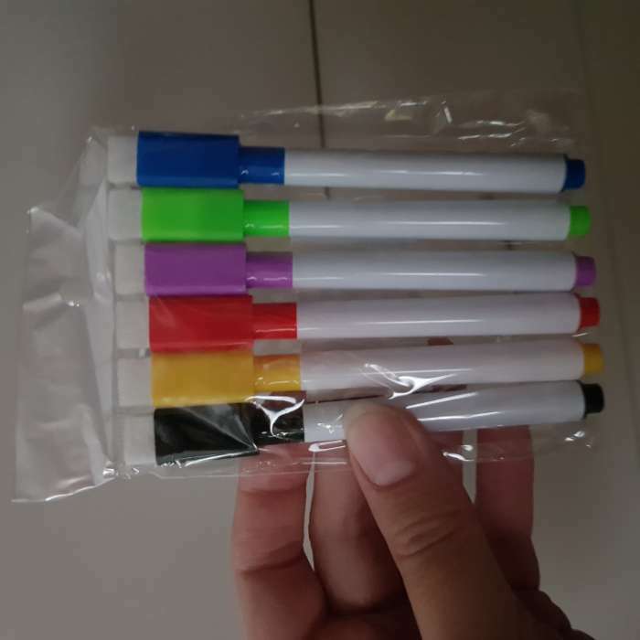 Фотография покупателя товара Маркер цветной на водной основе, с магнитом, набор 6 шт. - Фото 12