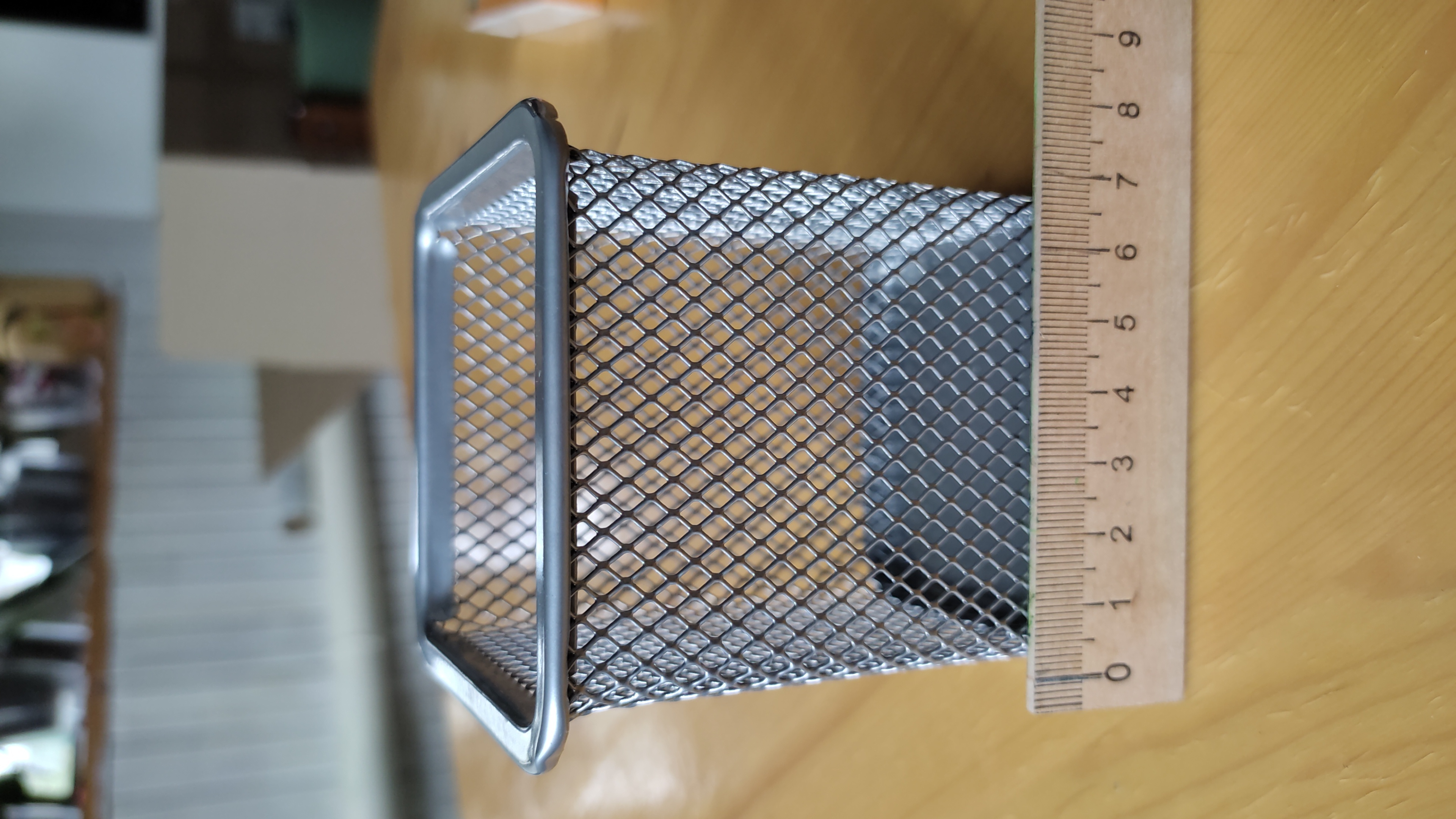 Фотография покупателя товара Стакан для ручек, квадратный, металлическая сетка, серый - Фото 2