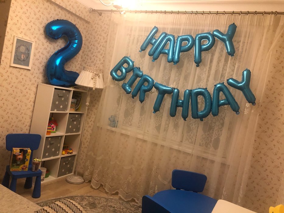 Фотография покупателя товара Шар фольгированный 16" «Happy Birthday», заглавные буквы, сердечки, цвет разноцветный - Фото 5