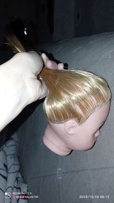Фотография покупателя товара Волосы - тресс для кукол «Прямые» длина волос: 15 см, ширина:100 см, цвет № 22Т - Фото 1