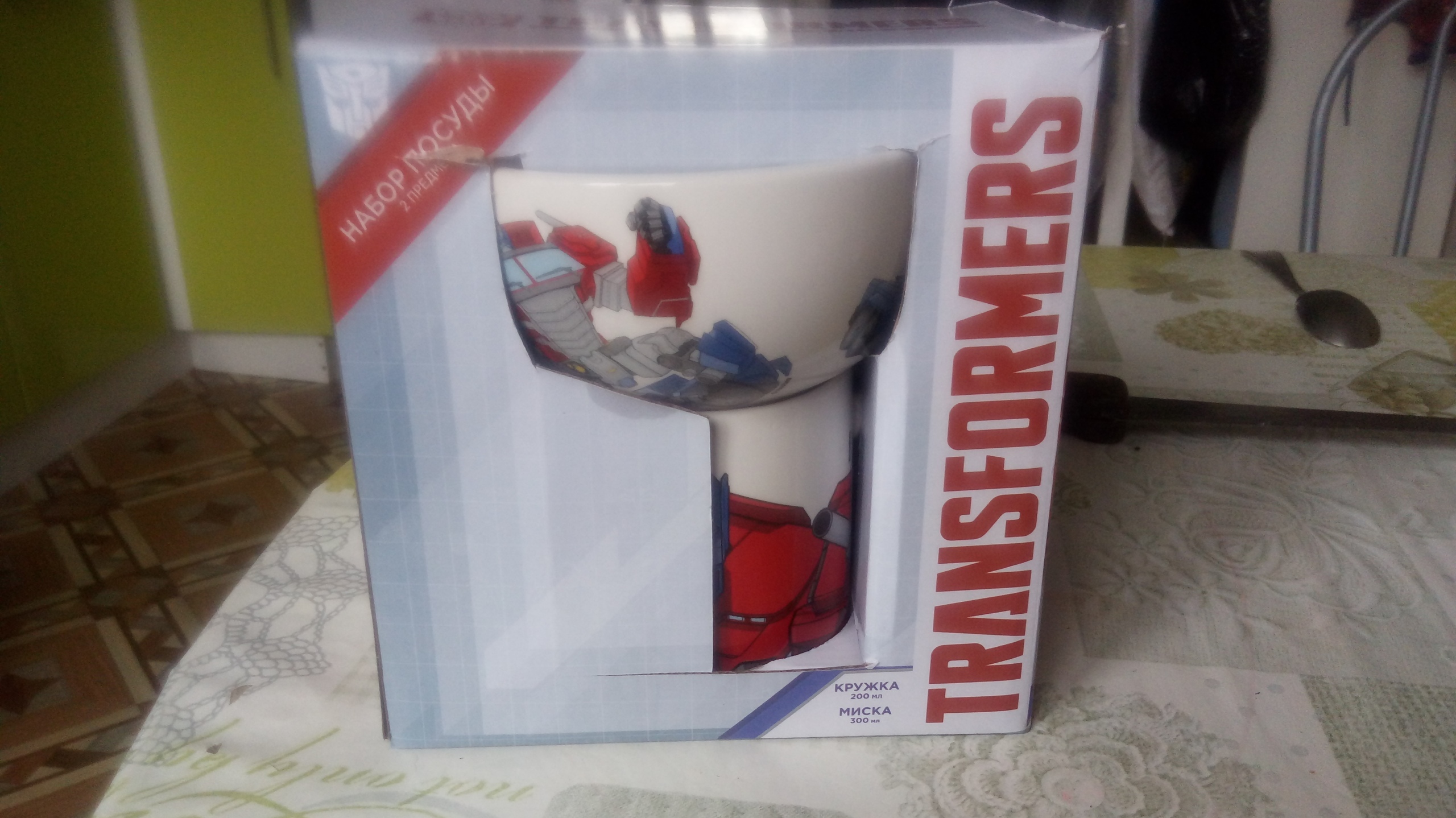 Фотография покупателя товара Набор посуды детский Hasbro Transformers «Оптимус Прайм», 2 предмета: кружка 200 мл, миска 300 мл
