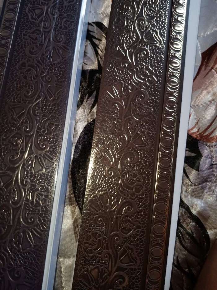 Фотография покупателя товара Карниз двухрядный «Ультракомпакт. Кружево», 160 см, с декоративной планкой 7 см, цвет золото/шоколад