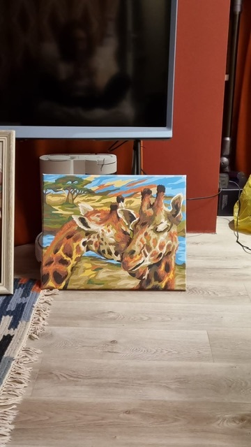 Фотография покупателя товара Картина по номерам на холсте с подрамником «Жирафы. Нежность», 40 х 50 см
