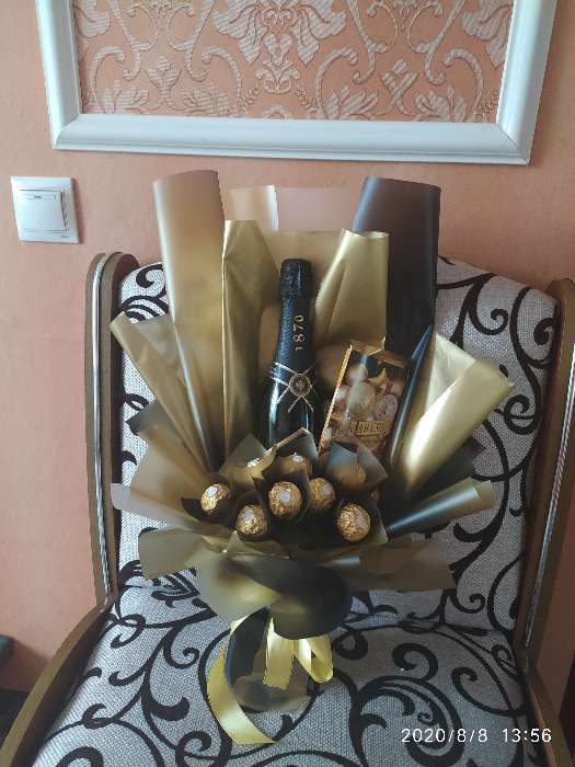 Фотография покупателя товара Пленка для цветов матовый «Переход» розовый градиент, 0.58×10 м - Фото 2