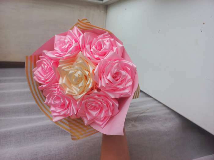 Фотография покупателя товара Лента атласная, 20 мм × 23 ± 1 м, цвет кремовый №64 - Фото 1