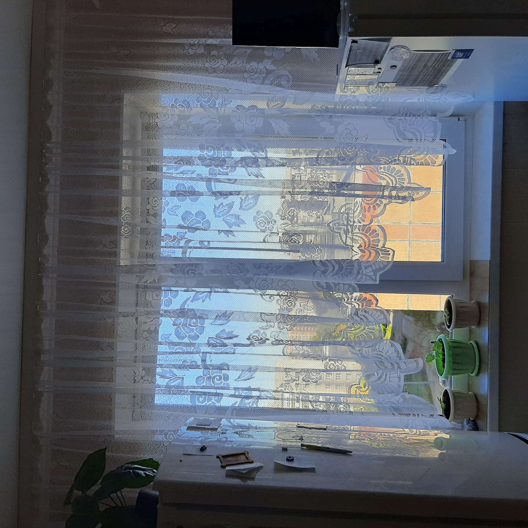 Фотография покупателя товара Штора кухонная без шторной ленты, размер 470х165 см, цвет белый 100% полиэстер - Фото 1