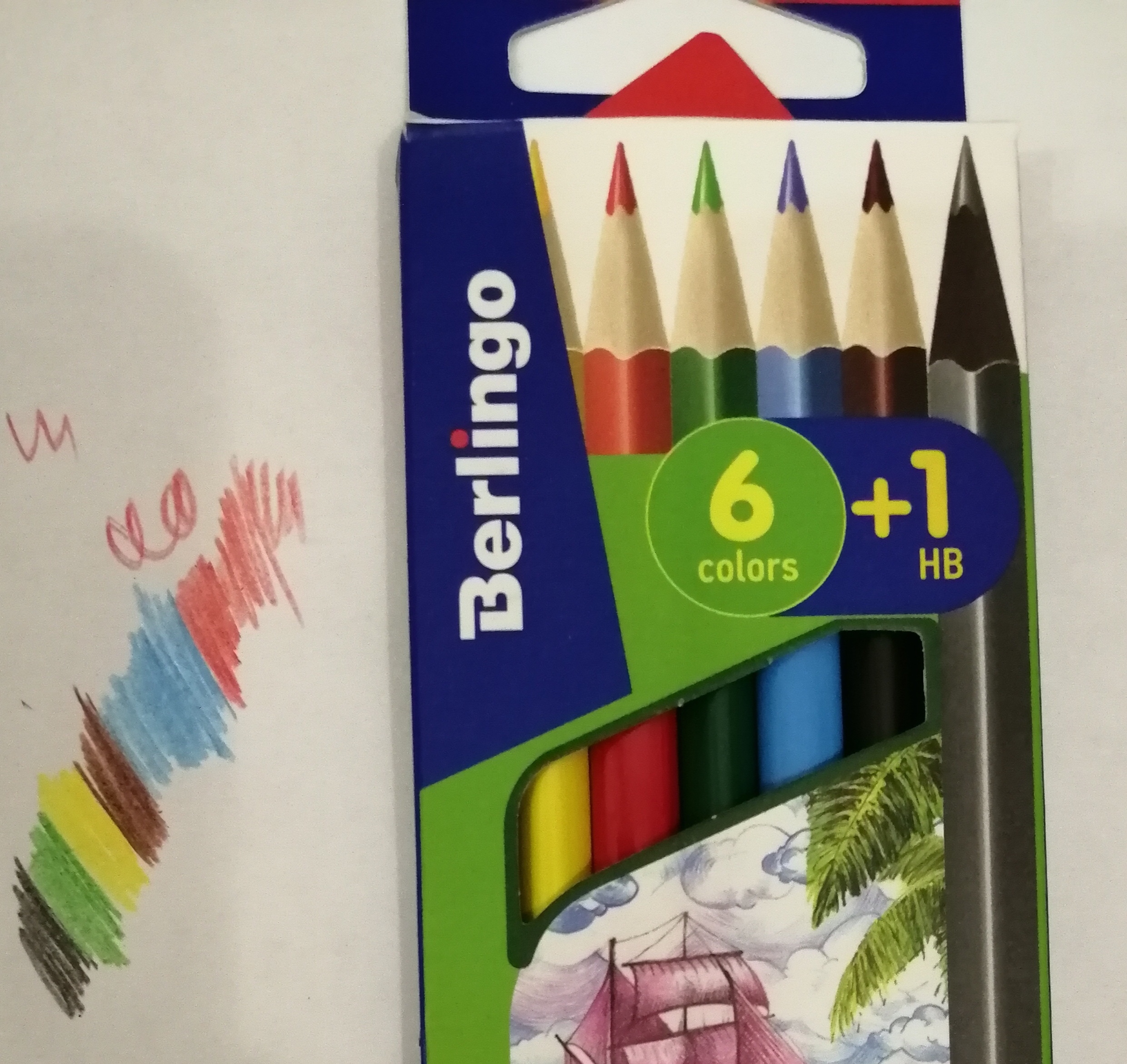 Фотография покупателя товара Карандаши цветные 6 цветов Berlingo "Корабли" + чернографитный карандаш