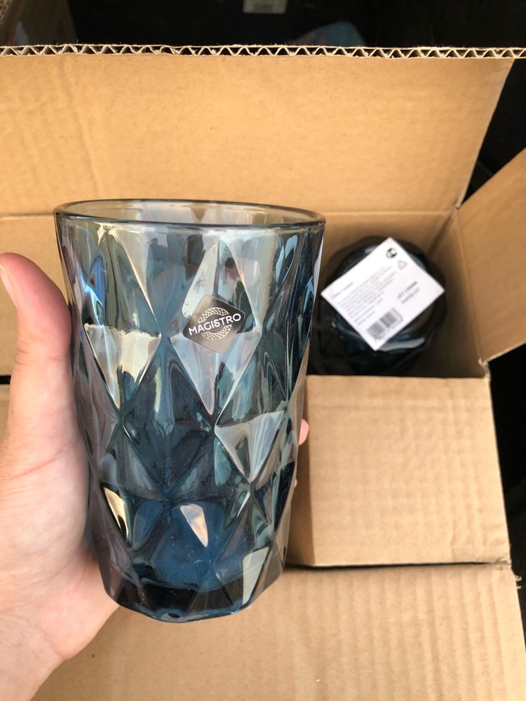 Фотография покупателя товара Набор стаканов стеклянных Magistro «Круиз», 350 мл, 8×12,5 см, 6 шт, цвет синий