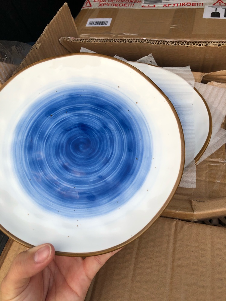 Фотография покупателя товара Тарелка фарфоровая Доляна «Космос», d=18,5 см, цвет синий - Фото 7