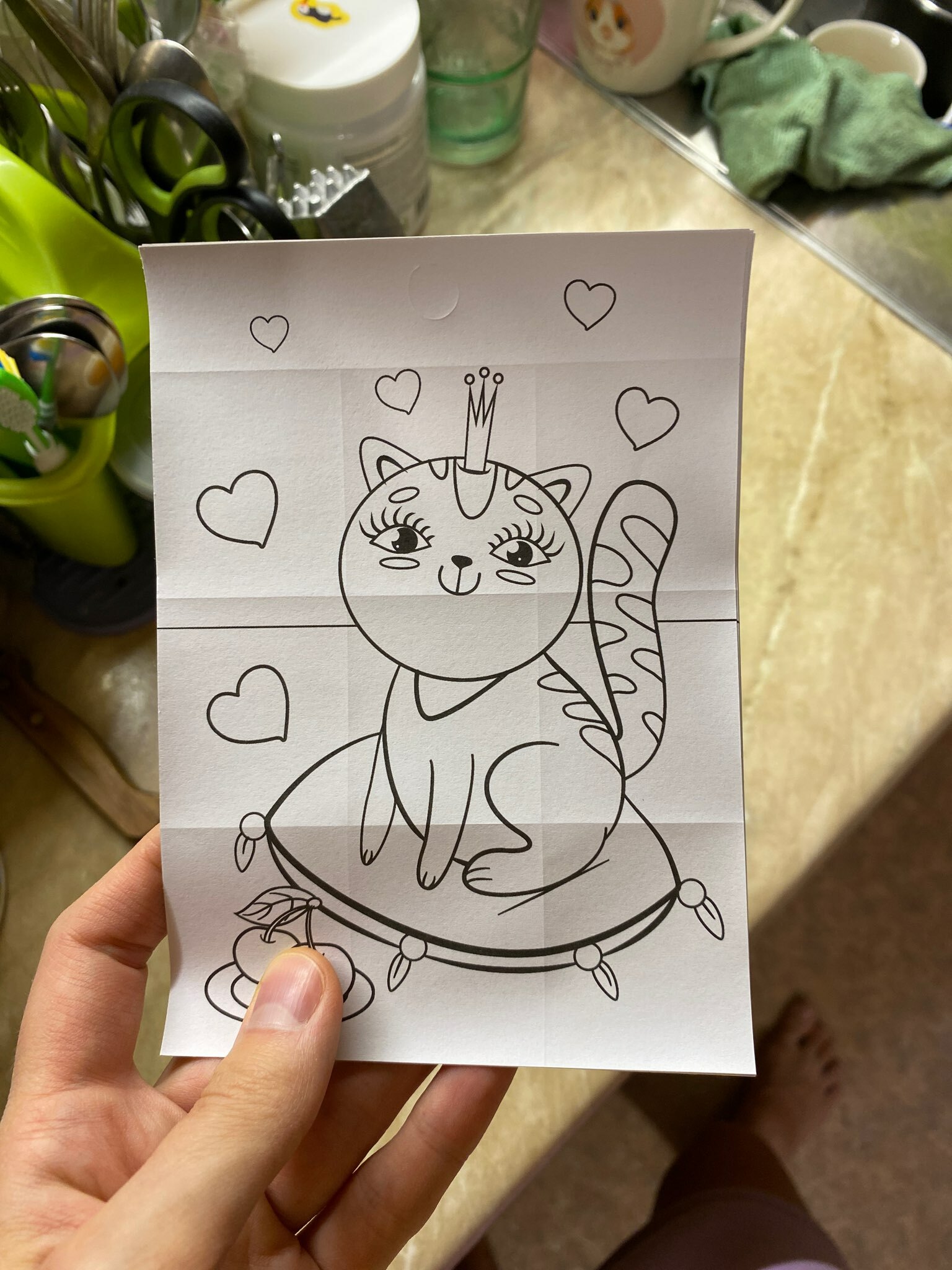 Фотография покупателя товара Наклейки детские бумажные «Котята», c раскраской на обороте, 11 х 15.5 см - Фото 1