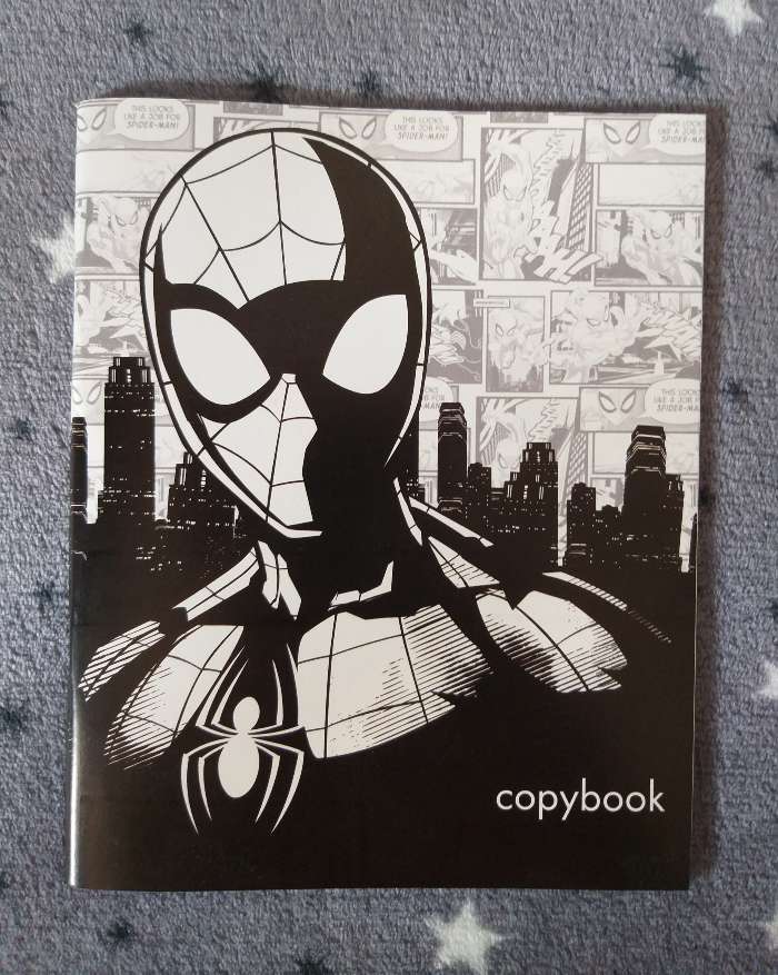 Фотография покупателя товара Тетрадь 48 листов в клетку, картонная обложка «Супергерой», «Человек-паук» - Фото 3