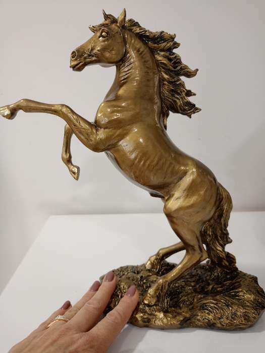 Фотография покупателя товара Фигура "Конь на дыбах" бронза, 27х10х32см - Фото 1