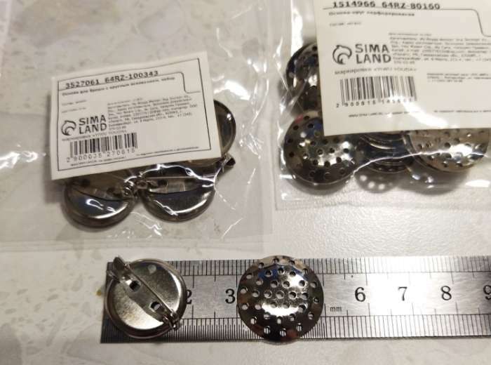 Фотография покупателя товара Основа для броши с круглым основанием СМ-367, (набор 5 шт.) 16 мм, цвет серебро - Фото 4