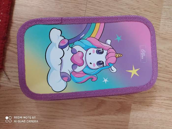 Фотография покупателя товара Пенал 2 секции, 105 х 190 мм, ламинированный картон, Calligrata, «Радужный единорожка» - Фото 2