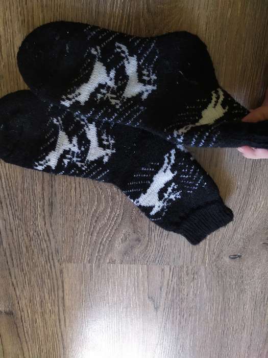 Фотография покупателя товара Носки детские шерстяные «Олени», цвет чёрный, размер 20