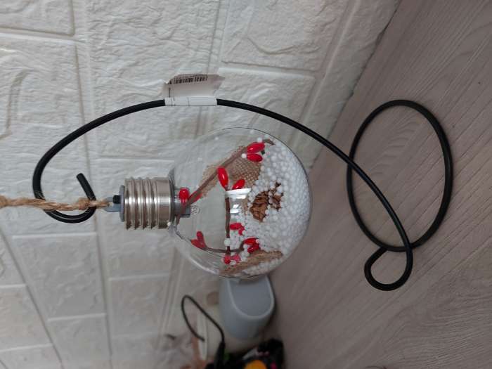 Фотография покупателя товара Ёлочный шар «Новый год», 1 LED, от батареек, свечение тёплое белое - Фото 23