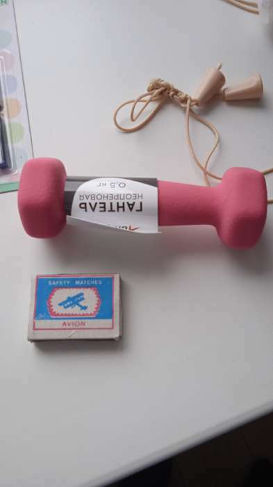 Фотография покупателя товара Гантель неопреновая ONLYTOP, 0,5 кг, цвет розовый - Фото 1