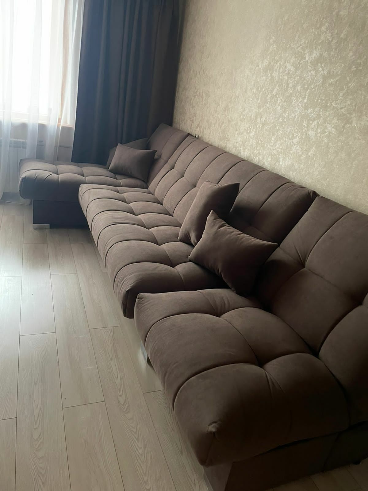 Фотография покупателя товара Угловой модульный диван «Фиеста 3», механизм книжка, велюр, цвет галакси лайт 004 - Фото 1