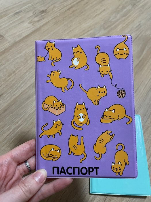 Фотография покупателя товара Обложка на ветеринарный паспорт «Рыжие коты», ПВХ - Фото 1